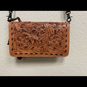 American Darling double zip leather wallet
